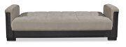 Two-toned sand fabric / brown leather sofa sleeper additional photo 4 of 6