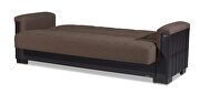 Two-toned cocoa fabric / brown leather sofa sleeper by Casamode additional picture 4