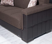 Two-toned cocoa fabric / brown leather loveseat sleeper by Casamode additional picture 7
