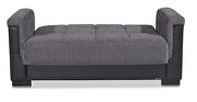 Two-toned asphalt gray fabric / brown leather loveseat sleeper by Casamode additional picture 3