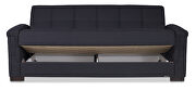 Two-toned black on denim blue fabric sofa sleeper additional photo 3 of 6
