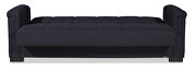 Two-toned black on denim blue fabric sofa sleeper additional photo 4 of 6