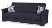 Two-toned black on denim blue fabric sofa sleeper by Casamode additional picture 7