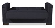 Two-toned blue fabric loveseat sleeper additional photo 3 of 5