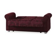 Burgundy chenille fabric casual living room loveseat additional photo 3 of 2