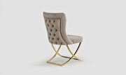 Beige microsuede dining chair w/ gold legs by Casamode additional picture 2