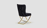 Black microsuede dining chair w/ gold legs by Casamode additional picture 2