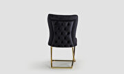 Black microsuede dining chair w/ gold legs by Casamode additional picture 3