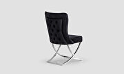 Black microsuede dining chair w/ silver legs by Casamode additional picture 2