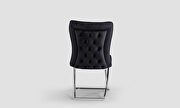 Black microsuede dining chair w/ silver legs by Casamode additional picture 3