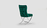Green microsuede dining chair w/ silver legs by Casamode additional picture 2