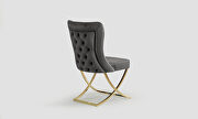 Gray microsuede dining chair w/ gold legs by Casamode additional picture 2