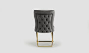 Gray microsuede dining chair w/ gold legs by Casamode additional picture 3