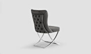 Gray microsuede dining chair w/ silver legs by Casamode additional picture 2