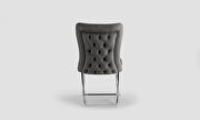 Gray microsuede dining chair w/ silver legs by Casamode additional picture 3