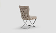 Beige microsuede dining chair w/ silver legs by Casamode additional picture 2