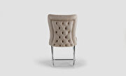 Beige microsuede dining chair w/ silver legs by Casamode additional picture 3