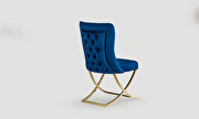 Blue microsuede dining chair w/ gold legs by Casamode additional picture 2