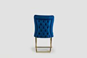 Blue microsuede dining chair w/ gold legs by Casamode additional picture 3