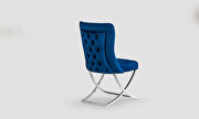 Blue microsuede dining chair w/ silver legs by Casamode additional picture 2