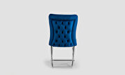 Blue microsuede dining chair w/ silver legs by Casamode additional picture 3