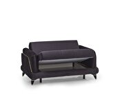 Stylish dark gray / gold trim sofa w/ storage by Casamode additional picture 2