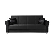 Casual microfiber rolled arms black microfiber sofa by Casamode additional picture 2