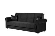 Casual microfiber rolled arms black microfiber sofa by Casamode additional picture 3