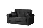 Casual microfiber rolled arms black microfiber sofa by Casamode additional picture 7