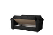 Casual microfiber rolled arms black microfiber sofa by Casamode additional picture 8