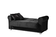 Casual microfiber rolled arms black microfiber loveseat by Casamode additional picture 4