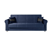 Casual microfiber rolled arms blue microfiber sofa by Casamode additional picture 2