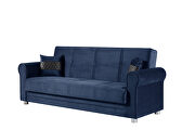 Casual microfiber rolled arms blue microfiber sofa by Casamode additional picture 3