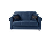 Casual microfiber rolled arms blue microfiber sofa by Casamode additional picture 6