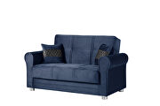 Casual microfiber rolled arms blue microfiber sofa by Casamode additional picture 7