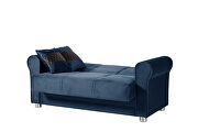 Casual microfiber rolled arms blue microfiber sofa by Casamode additional picture 9