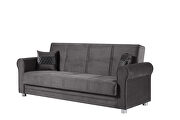 Casual microfiber rolled arms gray microfiber sofa by Casamode additional picture 3