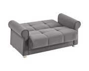 Casual microfiber rolled arms gray microfiber loveseat additional photo 2 of 2