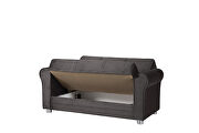 Casual microfiber rolled arms gray microfiber loveseat by Casamode additional picture 3