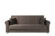 Casual microfiber rolled arms brown microfiber sofa by Casamode additional picture 2