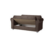 Casual microfiber rolled arms brown microfiber sofa by Casamode additional picture 8
