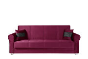 Casual microfiber rolled arms burgundy microfiber sofa by Casamode additional picture 2