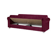 Casual microfiber rolled arms burgundy microfiber sofa by Casamode additional picture 3