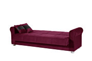 Casual microfiber rolled arms burgundy microfiber sofa by Casamode additional picture 4