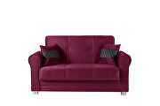 Casual microfiber rolled arms burgundy microfiber sofa by Casamode additional picture 5