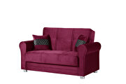 Casual microfiber rolled arms burgundy microfiber sofa by Casamode additional picture 6