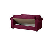 Casual microfiber rolled arms burgundy microfiber sofa by Casamode additional picture 7