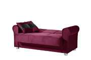 Casual microfiber rolled arms burgundy microfiber sofa by Casamode additional picture 8