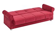 Casual microfiber rolled arms burgundy microfiber sofa by Casamode additional picture 9