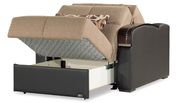 Brown fabric sleeper / sofa bed loveseat w/ storage by Casamode additional picture 4